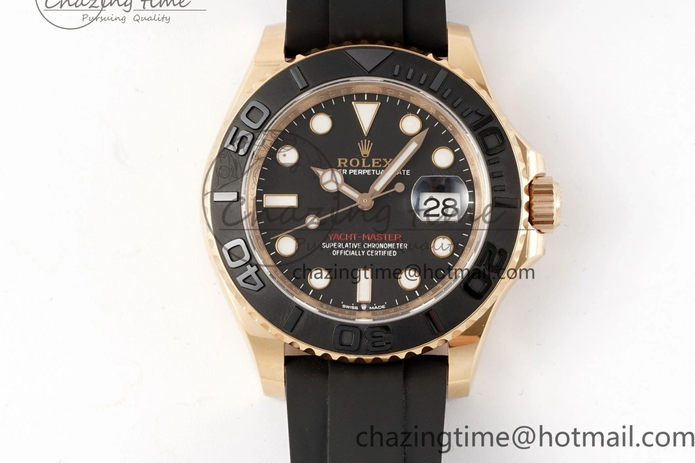 0124 Stretchable Yacht-Master 126655 C+F 1:1 Best Edition Black Ceramic Bezel on Oysterflex Rubber Strap VR 1955